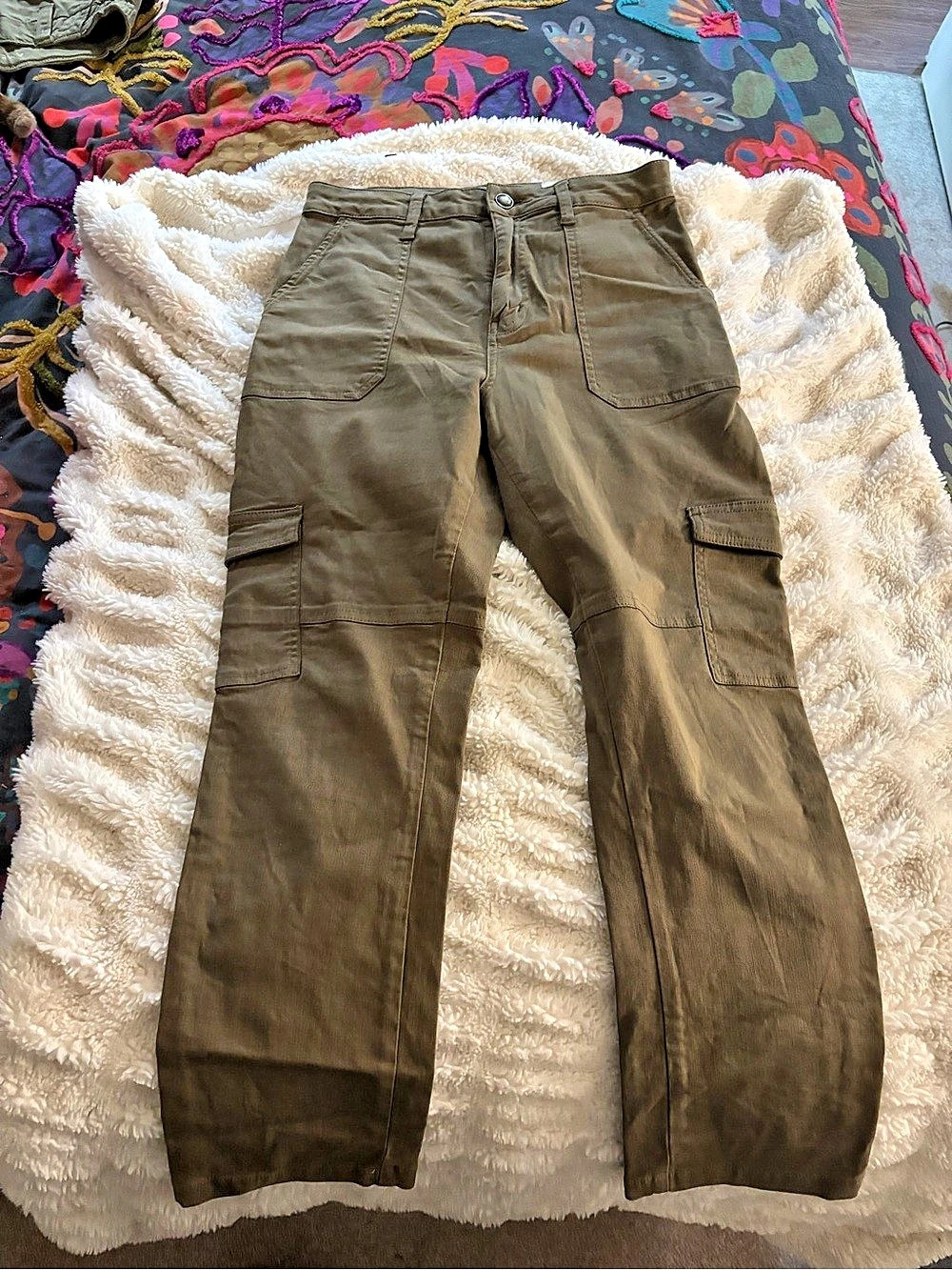 Cosmic Blue Love Cargo Pants in Green Waist 28